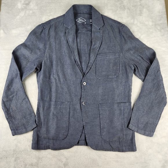 Alex Crane Alta Blazer 100% French Linen Blue Mens Size M Medium - Picture 1 of 9